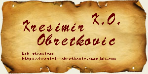 Krešimir Obretković vizit kartica
